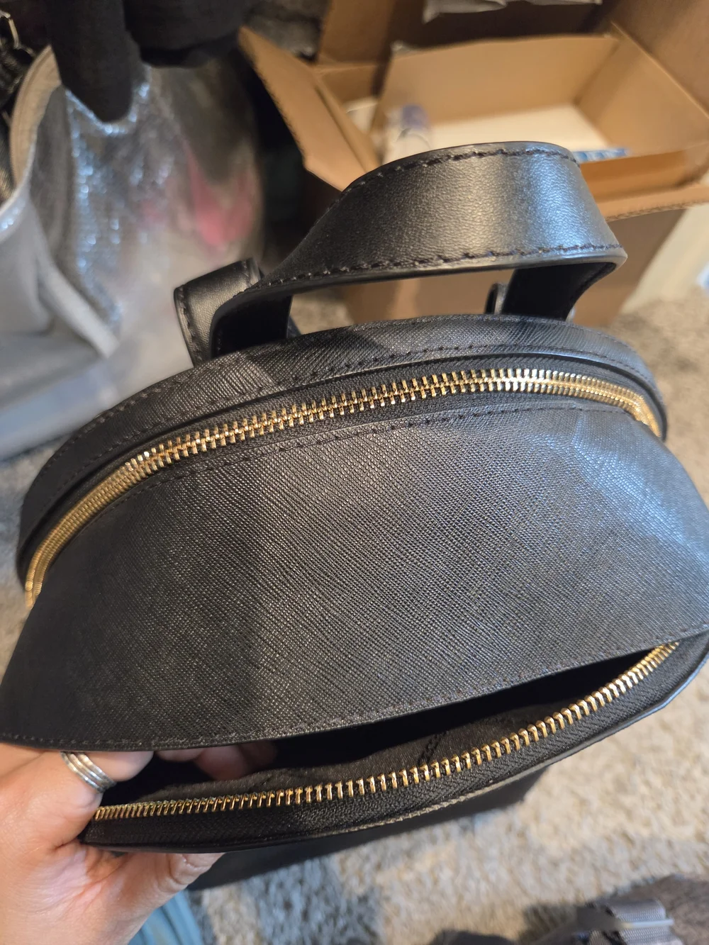 Michael Kors Black Saffiano Leather Backpack